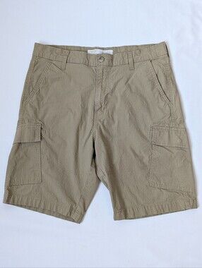 Signature by Levi Strauss Khaki Cargo Shorts Men's Size 34 Comfy Stretch Casual